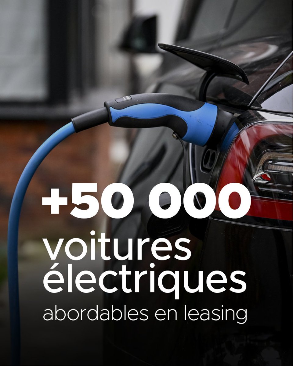 AgnesRunacher's tweet image. Nous lançons aujourd’hui la deuxième édition du leasing social, et j’en suis fière.

À partir d'aujourd’hui, 50 000 ménages vont à nouveau pouvoir accéder à une voiture électrique à partir de 100 euros par mois, sans apport.

Le leasing social, c’est l’écologie populaire que je…