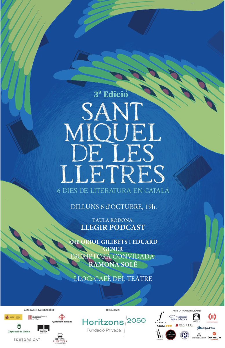 Comencem el detall dia x dia dl SANT MIQUEL DE LES LLETRES 2025!
Dilluns 6, al <a href="/cafedelteatre/">Cafè del Teatre</a>, a les 7 d la tarda, podcast en directe amb <a href="/Llegir12/">Llegir Podcast</a>. <a href="/OriolGiribets/">Oriol</a> i <a href="/eduardgener/">Eduard Gener Sinajon</a> ho petaran amb l’escriptora <a href="/RamonaSole/">Ramona Solé</a> VENIU!  <a href="/Horitzons2050/">Fundació Privada Horitzons 2050</a>