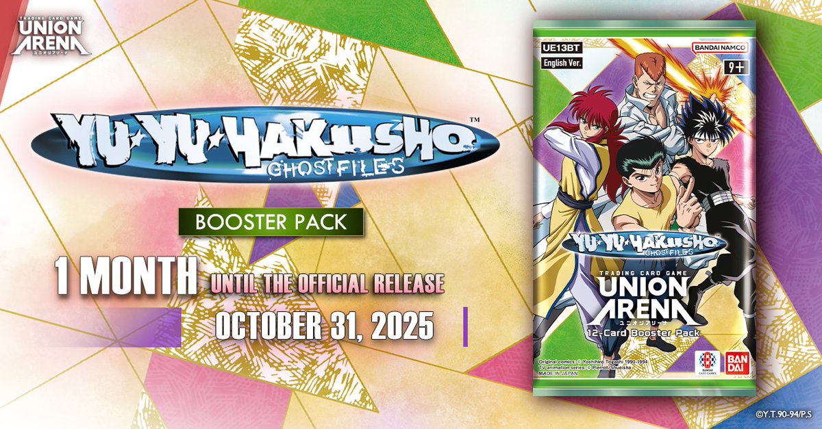 Products] The Yu Yu Hakusho: Ghost Files [UE13BT] Booster Pack goes on sale  in 1 month!  Spirit Detectives, this is the perfect chance to join in the  fun of UNION ARENA!