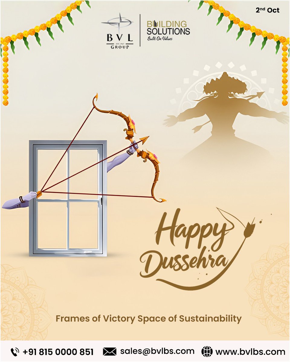 Bvlbsupvc's tweet image. Wishing A Happy Dussehra you and your family! Dussehra reminds us that victory comes when we choose strength, clarity, and sustainability. 

🌐 bvlbs.com
📧 sales@bvlbs.com
📞 +91 815 0000 851  

#Bvlbs #BvlbsUPVC #uPVCDoorsAndWindows #HappyDussehra #Dussehra2025