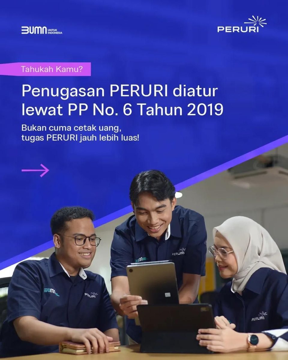 PartPhone's tweet photo. Tidak hanya cetak uang, PERURI juga mencetak kepercayaan serta menjaga kedaulatan negara lewat inovasi layanan dan teknologi. 

#PerusahaanTeknologiHighSecurity #InnovationforASovereignFuture #KemajuanBerdaulat #InovasiKeamananTinggi #PeruriGovTechIndonesia #TrusteeOfSovereignty https://t.co/Fybm8J9IVT
