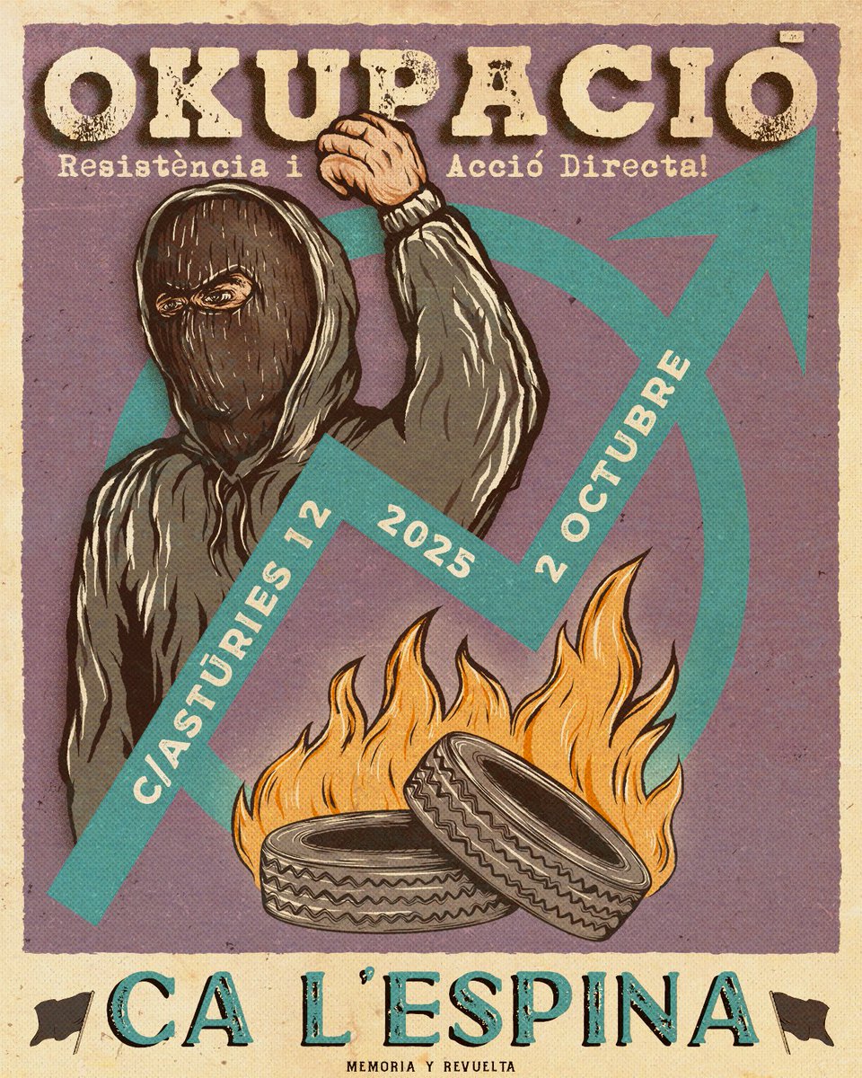 Fuerza a lxs compañerxs de la okupa Ca L'Espina en Barcelona.
Okupa y Resiste!

#CaLEspina #Barcelona #Okupa #OkupayResiste #Okupació #Squatters #NoDesalojos #Resistència #AccióDirecta #AccionDirecta #DirectAction  #Anarquia #Anarquismo #Anarchism #Anarchy #Anarchia #Anarchico