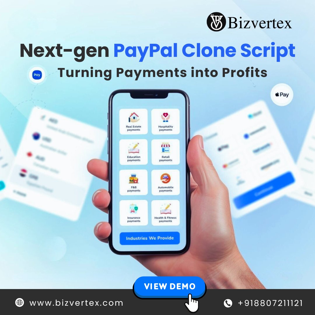 bizvertex's tweet image. Want to build your own #PayPal-like platform? With #Bizvertex’s #PayPalCloneScript, every click, transfer, and #payment becomes a #revenue opportunity. 🚀

👉 Transaction fees
👉 Merchant services
👉 And more built-in revenue streams!

Free demo - bizvertex.com/paypal-clone-s…