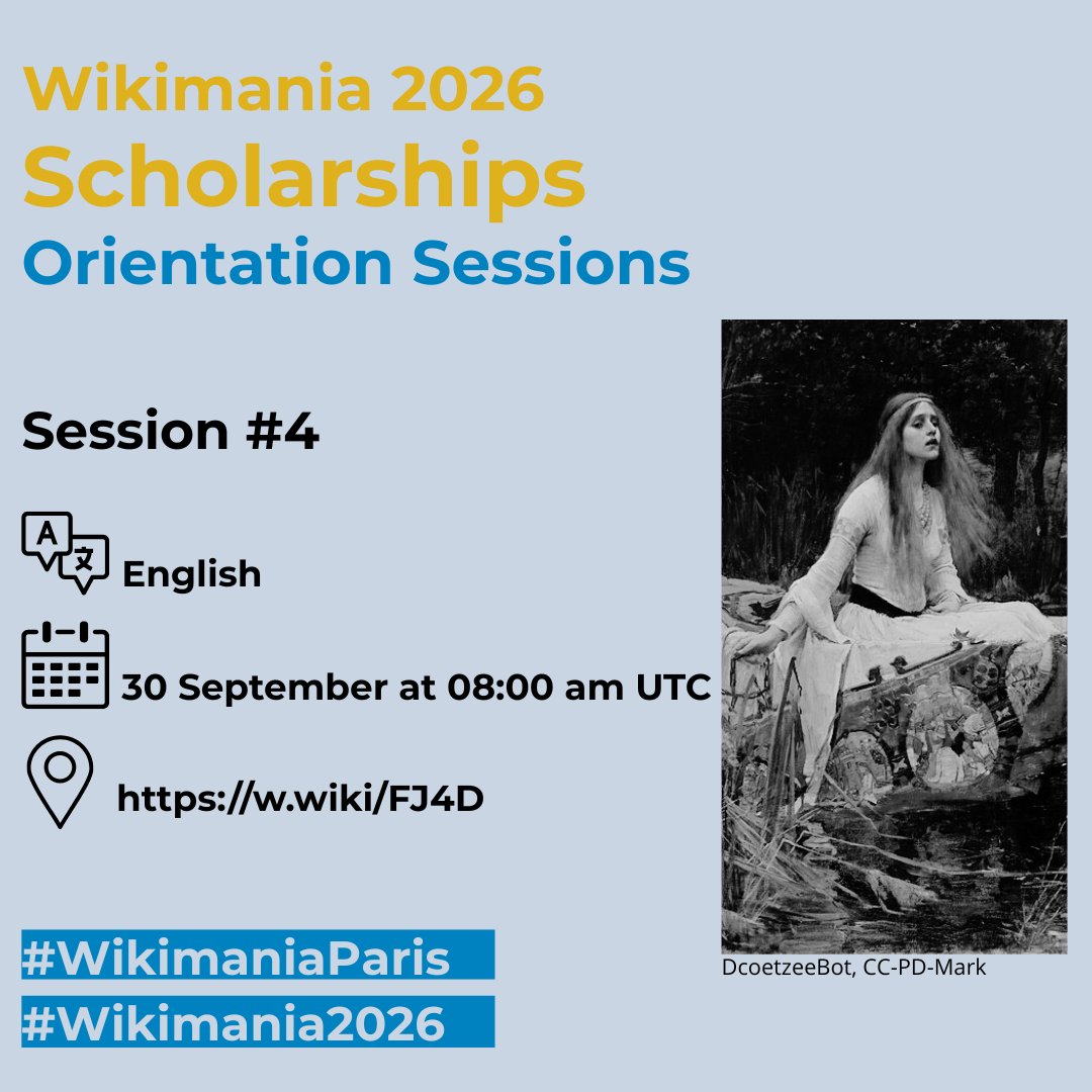 Missed the first orientation session? You can still join the second #Wikimania Scholarships orientation today at 8:00 am UTC on Google Meet! Our team will guide you through the application process and answer all your questions.
Link in bio!
#WikimaniaParis #Wikipedia25