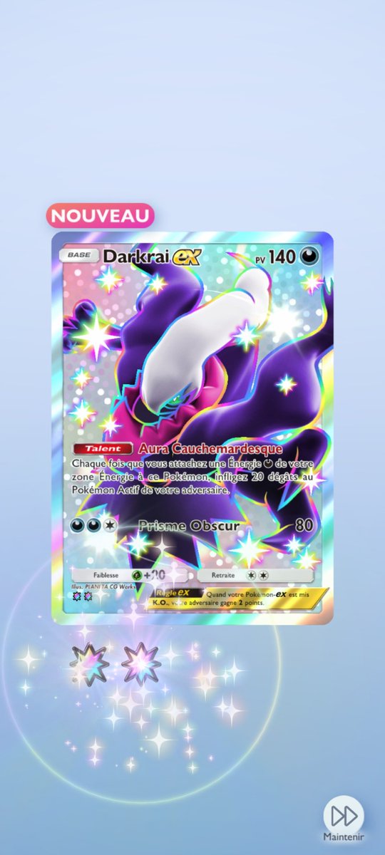 JohnTim_14's tweet photo. 1er booster de l'extension : Darkrai Ex #shiny !

#PokemonTCGPocket https://t.co/9oMSdPJSaj