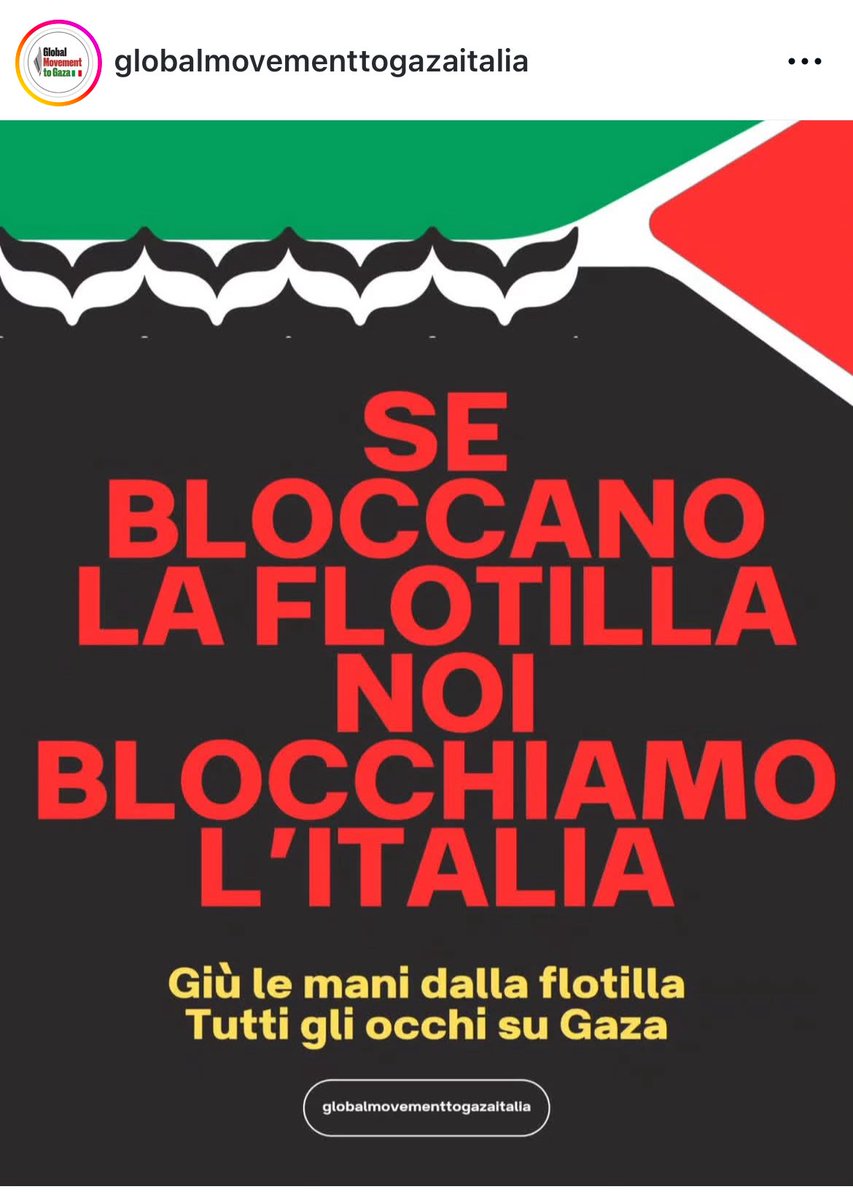 Se Israele dovesse bloccare la #GlobalSumudFlottilla, ci sarà guerriglia urbana in ogni città italiana.

Questo è il vero obiettivo dei militanti antifascisti che hanno assoldato i “maranza” in prima linea: l’assalto alla stazione di Milano è stato soltanto l’antipasto.

La