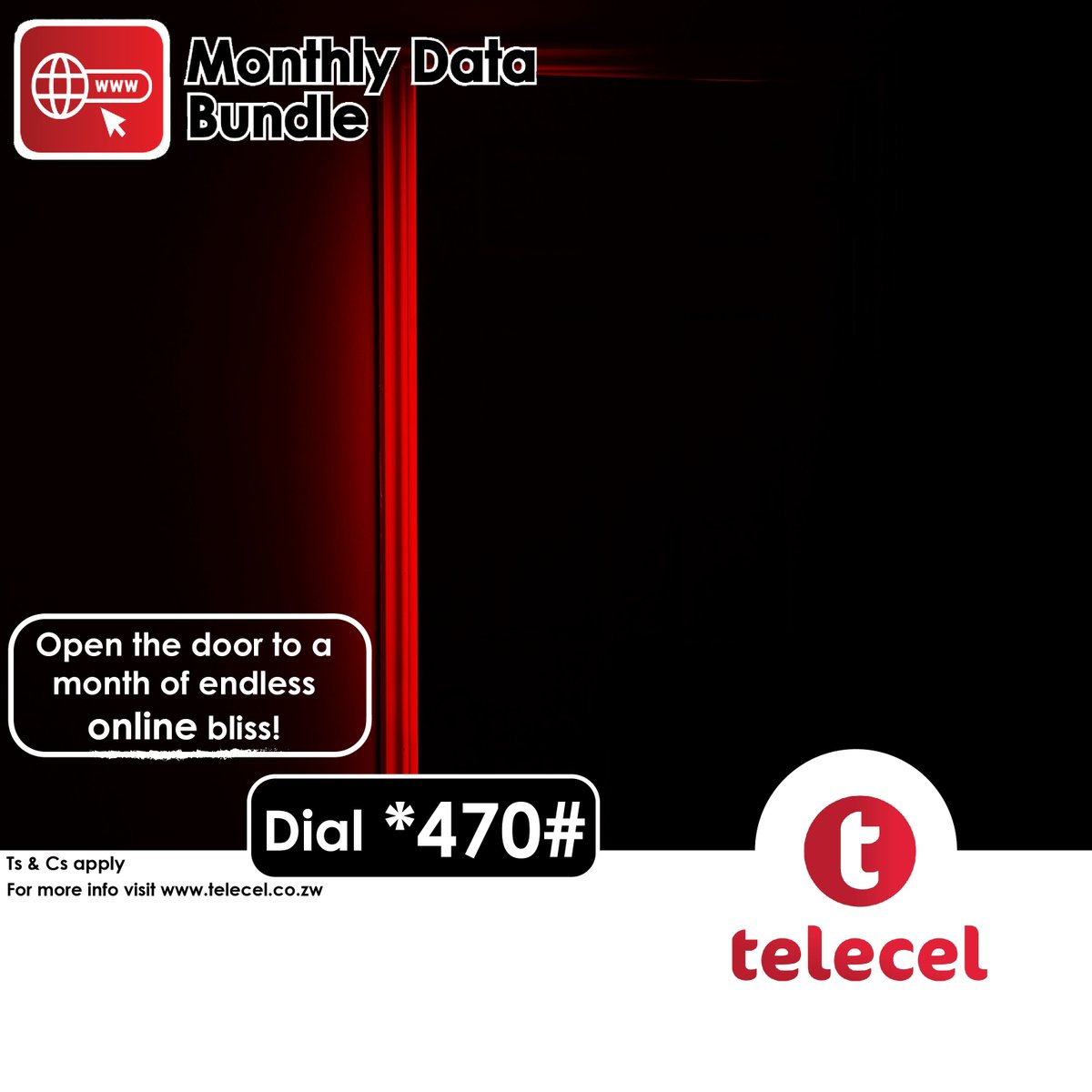 Telecel_Zim's tweet photo. Stay ahead of the game. Stay connected all month long with our monthly data bundles. Dial *470# today and start browsing today!! Ts & Cs apply.
#MonthlyData
#TellSomeOne https://t.co/5LOFwIZB2g