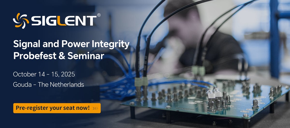 Siglent_Tech's tweet image. SIGLENT is excited to join the Signal and Power Integrity Probefest &amp;amp; Seminar on 14-15 October. Explore our latest oscilloscopes, VNAs, DMMs, and probes. Book a morning/afternoon slot to test your devices hands-on and chat with our team about your technical challenges. Register…