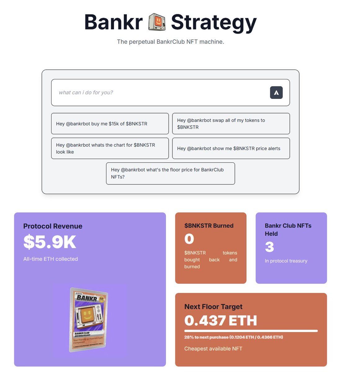BankrStrategy's tweet image. 3 BankrClub NFTs scooped from the floor and listed at 35% profit, within the first  hour of launch...

bankrstrategy.fun