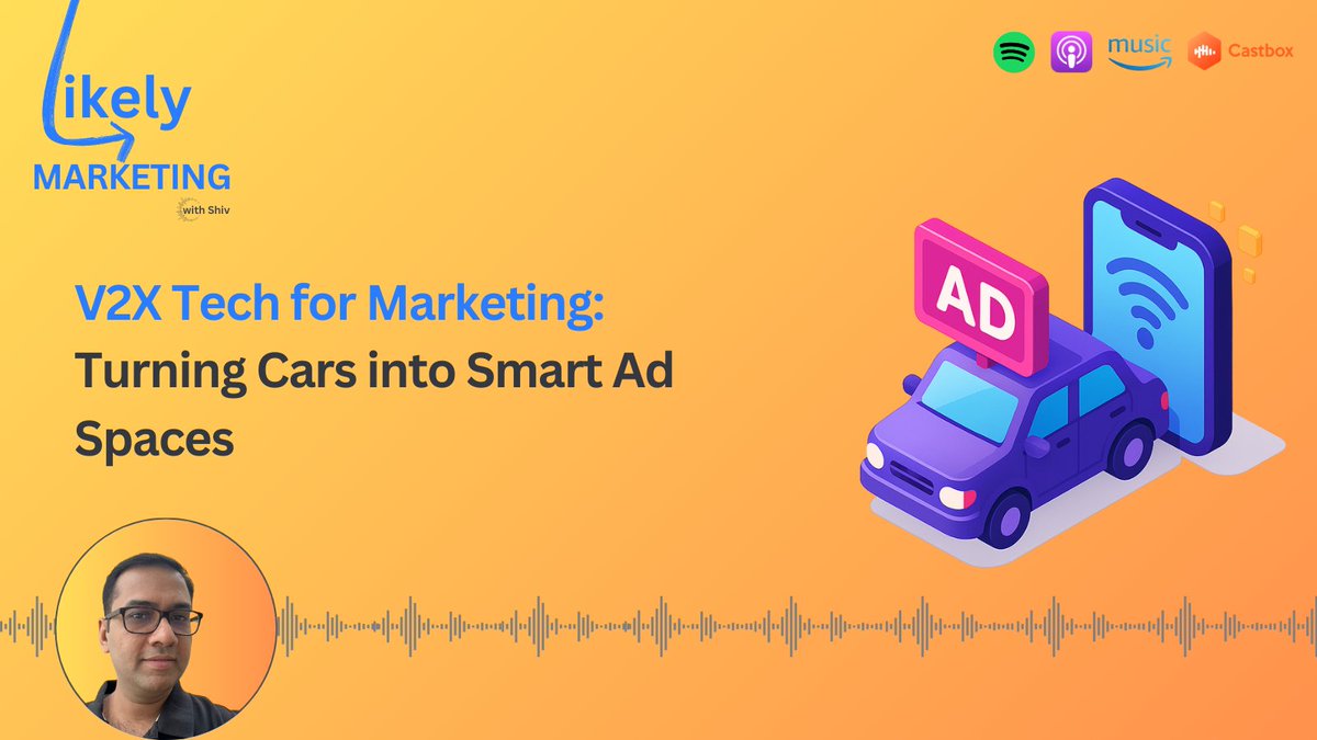 LikelyMktg's tweet image. 🚗 V2X: Location-based ads on the go! 💡 The future of marketing is here. spti.fi/likelymktg_ep78

#v2x #vehicletoeverything #v2v #v2i #connectedcars #smartmobility #connectedmobility #automotivetech #roadsafety #ads #contexualadvertising #geofencing #ppc  #marketing #podcast