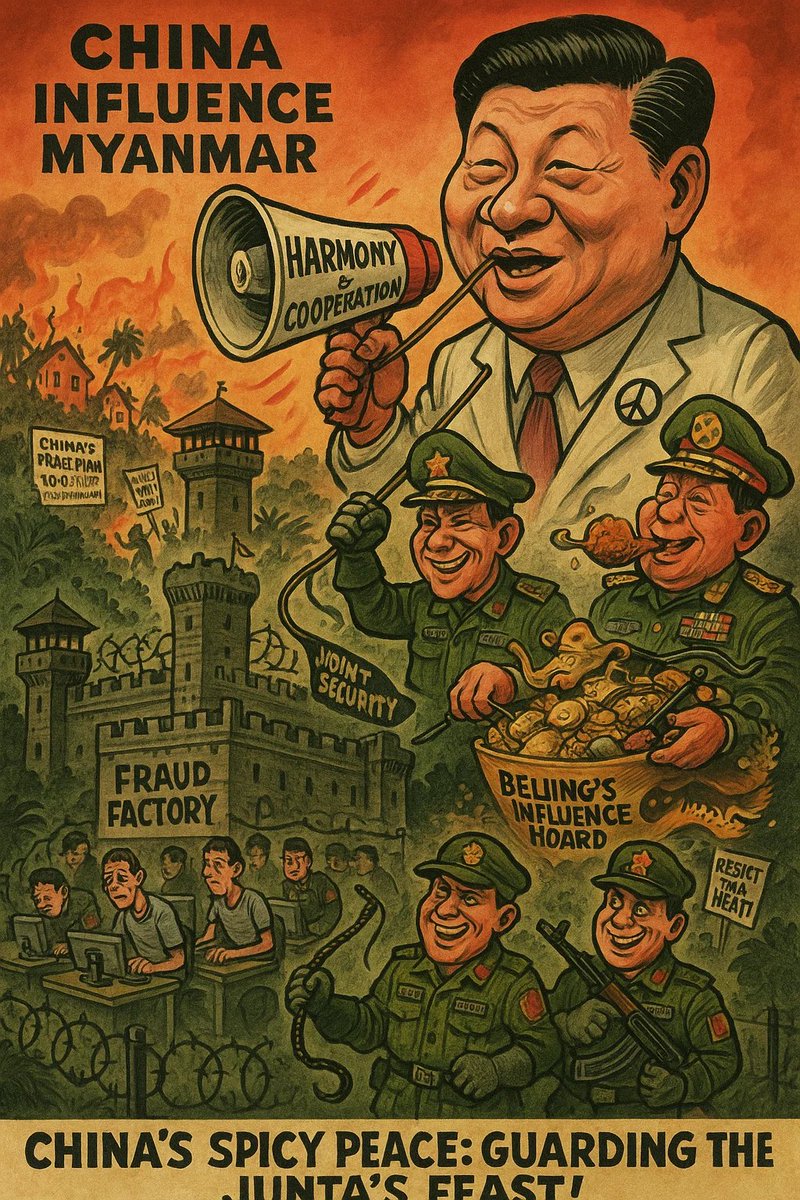 Beijing’s shadow looms over Myanmar 🇲🇲. 

The military coup was not just about generals seizing power.

It was about China securing control and crushing democracy for its own gain. 
#ChinaHandsOffMyanmar : China Influence Myanmar