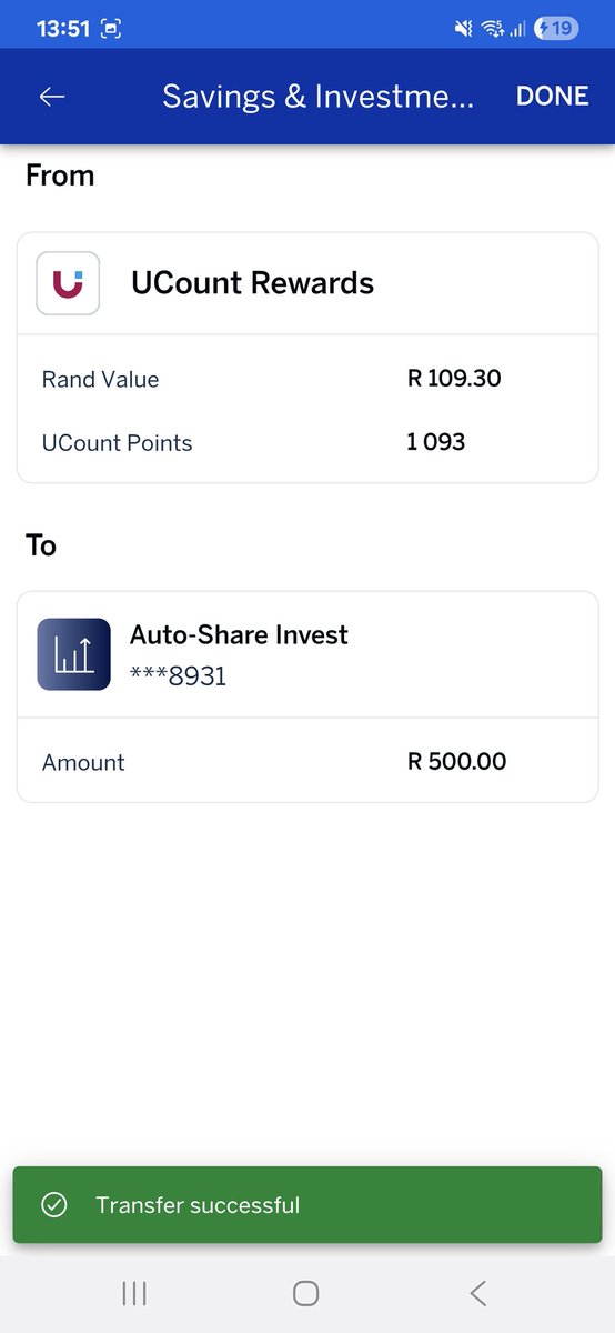 Don't sleep on your bank rewards. I started investing R500 per month ...