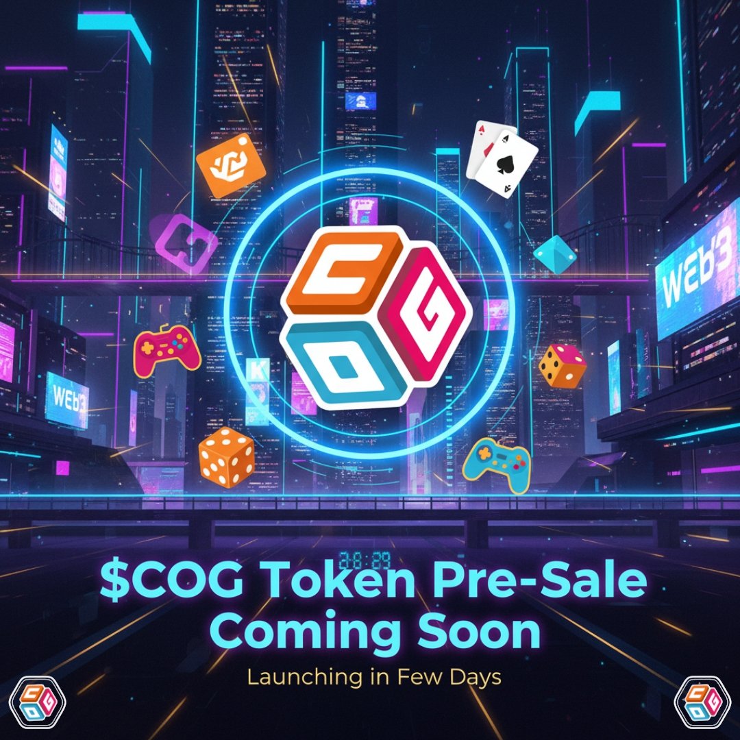 Rashidshikrawa's tweet photo. 🚀 Big News!
The $COG Token Pre-Sale is launching in just a few days! 🎉

🎮 Powered by @Circle_of_Games
⚡ Be early, be ready, don’t miss it!

⏳ Coming Soon...

#COGToken #CircleOfGames #Crypto #playwithcog #BlockchainGaming https://t.co/r4mppnBeoG