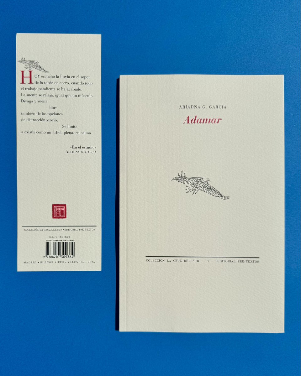 PreTextosLibros's tweet image. 📚 «El último poemario de Ariadna G. Garcia nos remite, desde el título, a referencias clásicas, pues “Adamar” (“amar, generalmente con pasión, intensidad o vehemencia”) nos evoca el “Cántico espiritual” de Juan de la Cruz» 🪶

📰 Reseña en VientoSur por Antonio Crespo Massieu 🖋️
