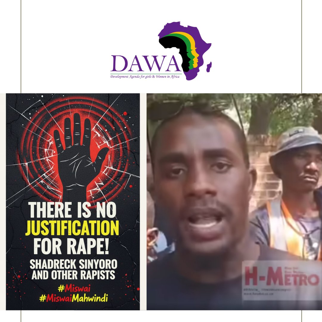 Rape is never the victim’s fault. Excusing it is enabling abuse. 
🔊Protect young women and girls — end rape culture now. #MiswaiMahwindi #1GirlTooMany  #StopVictimBlaming
<a href="/socialworkwomen/">Institute of Women Social Workers</a>  <a href="/ShamwariyeMwana/">Shamwari Yemwanasikana</a> <a href="/CWGH1/">CWGH-Zimbabwe</a> <a href="/table_girls/">TheGirlsTable</a> <a href="/PadaPlatform/">The PadaPlatform</a> <a href="/menengagezim/">MenEngageZim</a> <a href="/youth_gate/">Youth Gate Zimbabwe</a> <a href="/womandlaorg/">WoMandla Foundation</a>