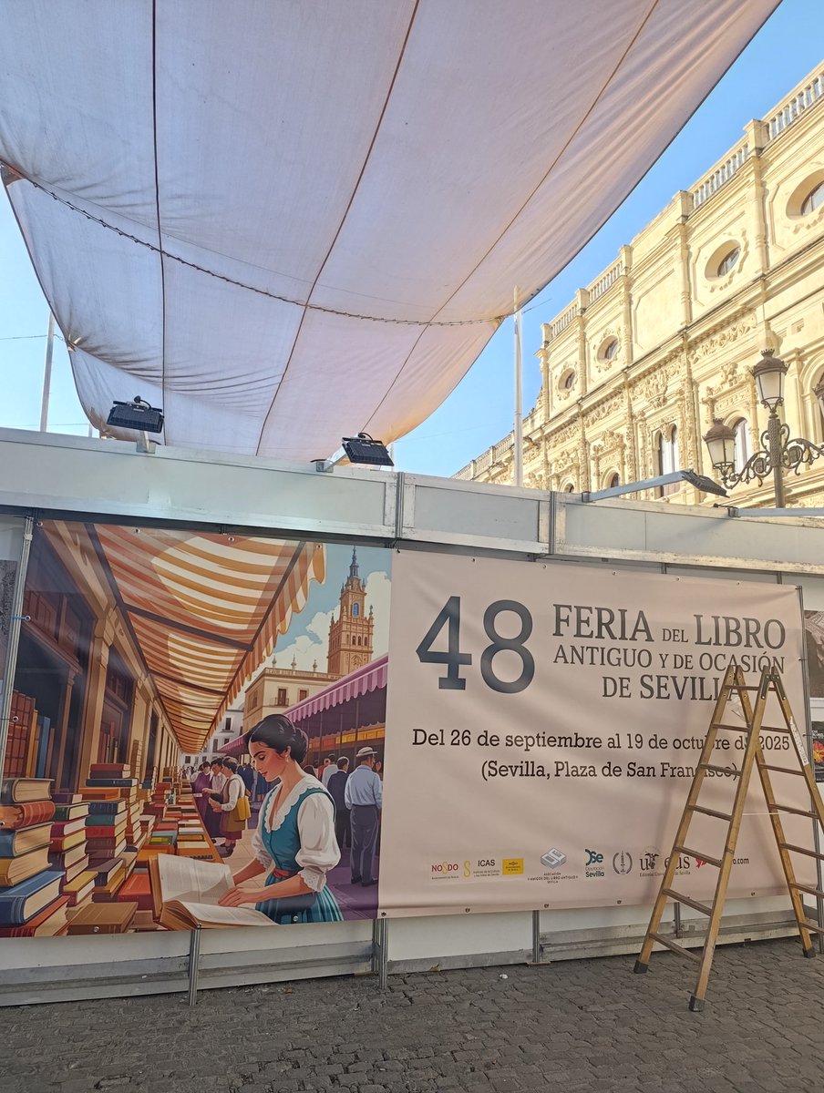 ¿Era necesario que el cartel de la Feria del libro antiguo y de ocasión de Sevilla se hiciera con IA? La mezcla de la muchacha a lo Bella de Disney y la Giralda de fondo que se parece más a la que hubo en el Madison Square Garden que a la real... <a href="/Ayto_Sevilla/">Ayuntamiento de Sevilla</a>