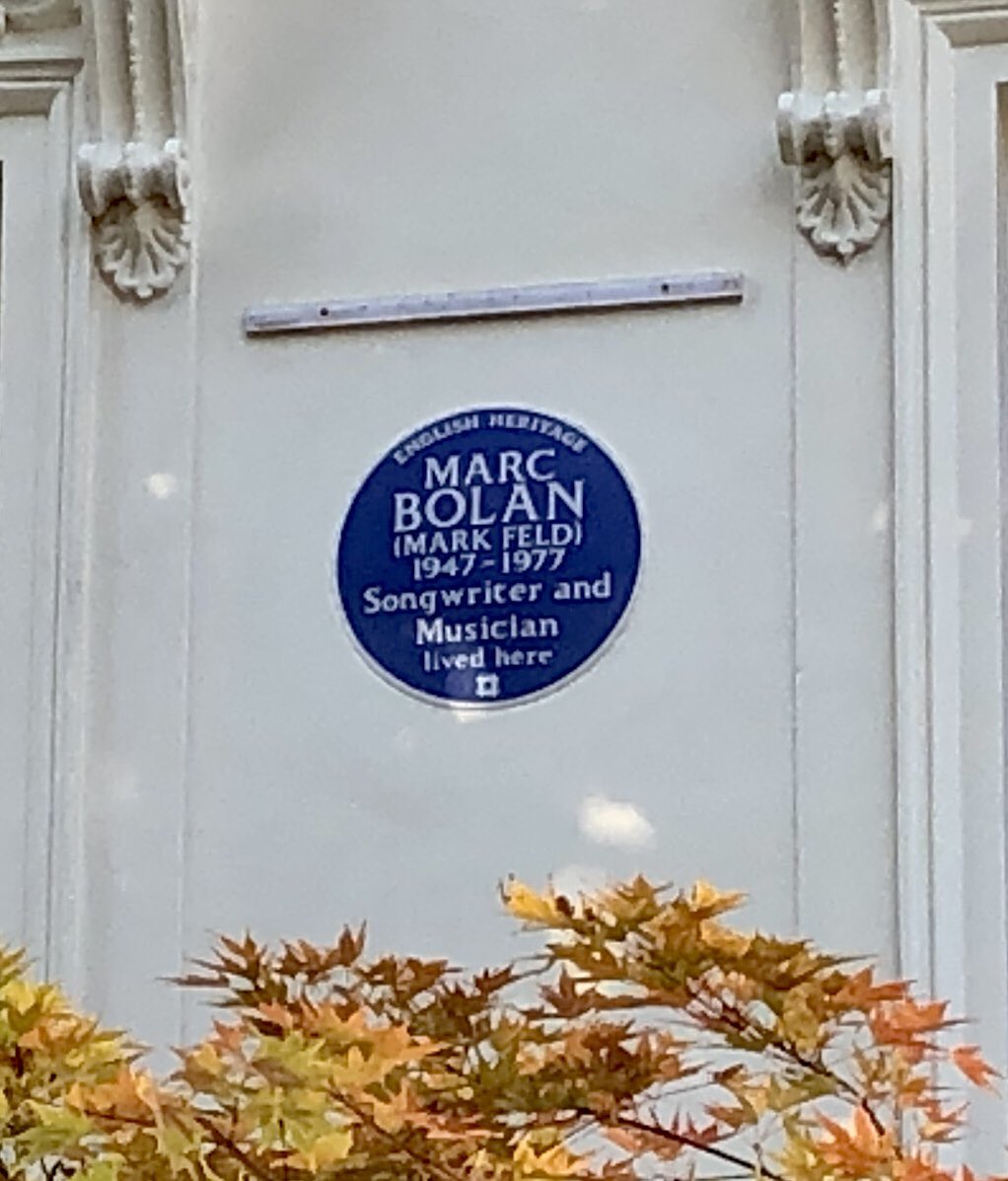 Just unveiled at 31 Clarendon Gardens this morning! 🦢🎩😎 #MarcBolan