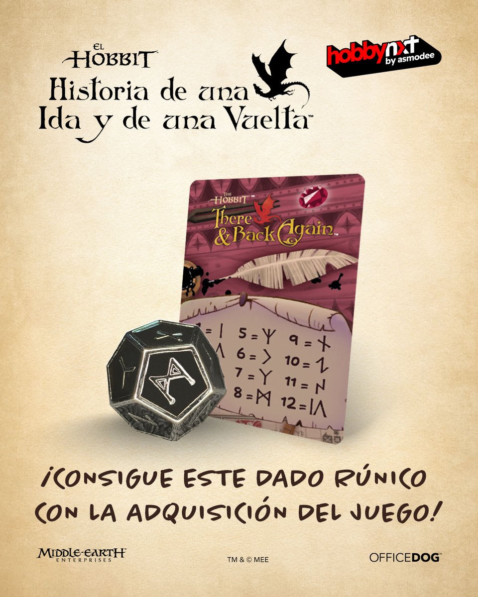 No puede molar más este dado promocional con la compra de lo nuevo del universo de Tolkien: El Hobbit, historia de una ida y una vuelta.

Es un dado de 12 caras con rúnicas en vez de con números, ¡mola mucho! Gracias, #Hobbynext