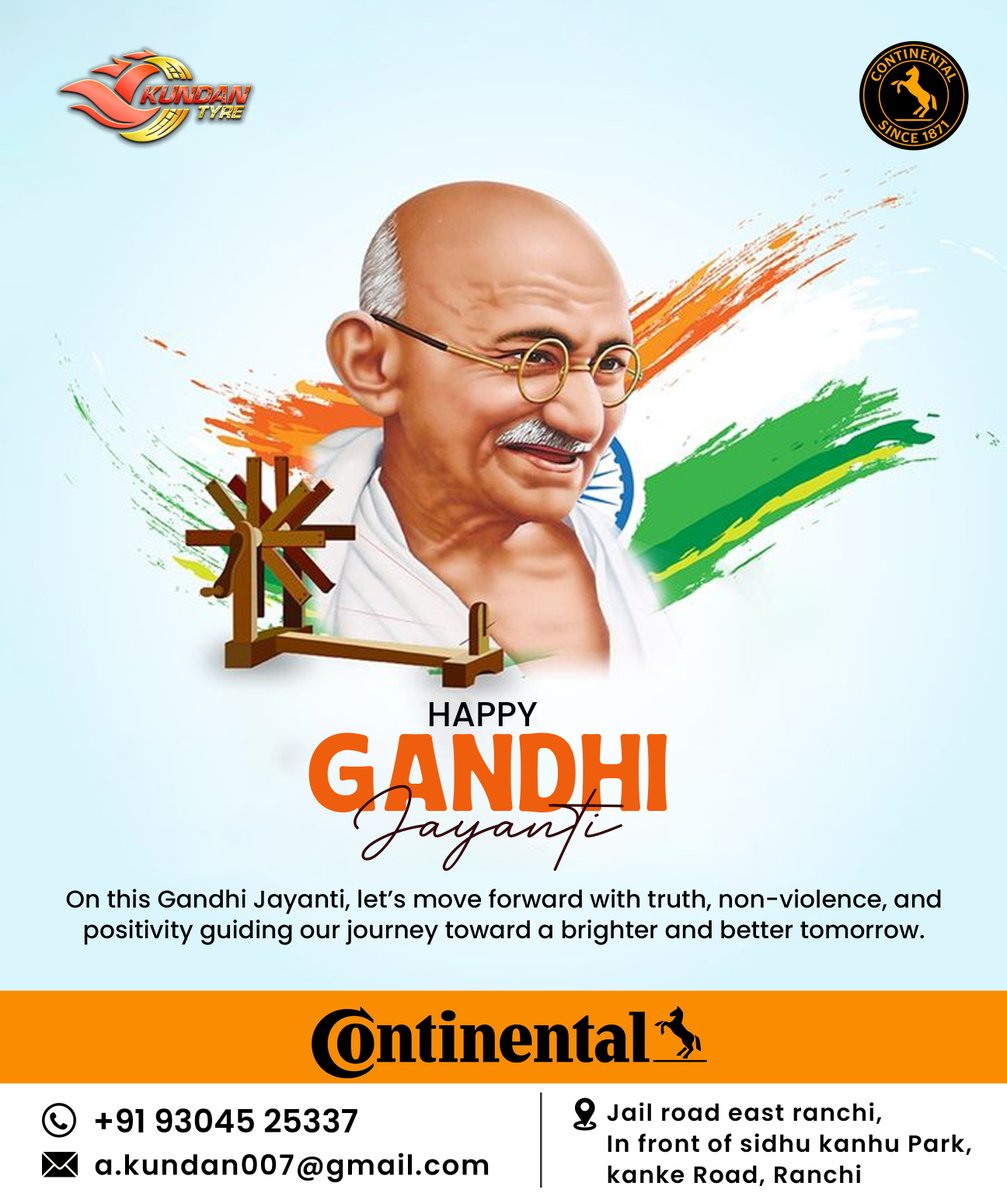 KundanTyre93016's tweet image. 🔥🌿 On Gandhi Jayanti, keep moving forward with truth, non-violence &amp;amp; positivity guiding every step. 🌸✨🙏

#GandhiJayanti2025 #PeaceAndHarmony #TruthAndSimplicity #NonViolence #PositiveVibes