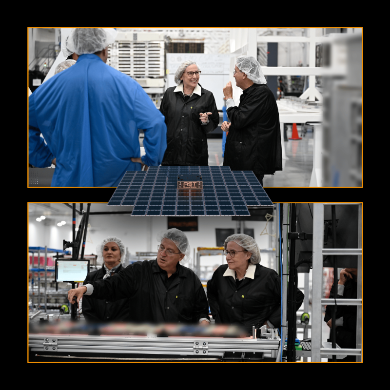 VodafoneGroup's tweet photo. Touring @AST_SpaceMobile’s Midland facilities recently, our CEO Margherita Della Valle and members of the Vodafone team discussed how we can accelerate bringing satellite mobile broadband deployment across Europe 📶📱

Learn more: https://t.co/4dcxAdy6HP