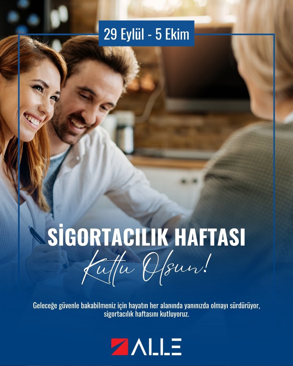 AlleBroker's tweet photo. 29 eylül - 5 ekim sigortacılık haftasında, geleceğe güvenle bakabilmeniz için her alanda yanınızda olmayı sürdürüyoruz. Sigortacılık haftanız kutlu olsun! 💙

#sigortacılıkhaftası #sigorta #güvenleilerle #hayatınheralanında #geleceğegüvenle https://t.co/amrpx7Tsrj