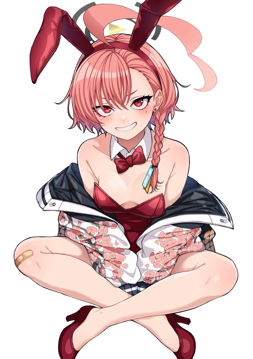美甘ネル(ブルアカ) ,ネル(ブルアカ)(バニーガール) 「」|こばじのイラスト
