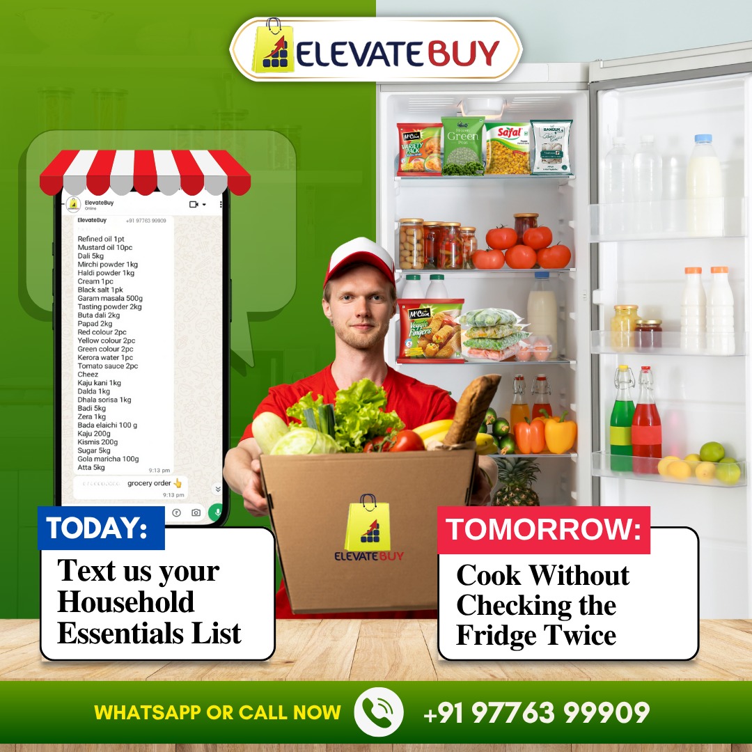 ElevateBuy's tweet image. 𝗘𝗹𝗲𝘃𝗮𝘁𝗲 𝗕𝘂𝘆 makes today’s text tomorrow’s dinner.

No fridge panic, just fresh stock ready when you need it.

𝐃𝐨𝐧’𝐭 𝐰𝐚𝐢𝐭 - 𝐬𝐭𝐨𝐜𝐤 𝐮𝐩 𝐚𝐧𝐝 𝐬𝐚𝐯𝐞 𝐛𝐢𝐠!
𝐖𝐡𝐚𝐭𝐬𝐀𝐩𝐩/ 𝐂𝐚𝐥𝐥: 097763 99909

#ElevateBuy #SmartGrocery #FreshStock #Patia #BBSR