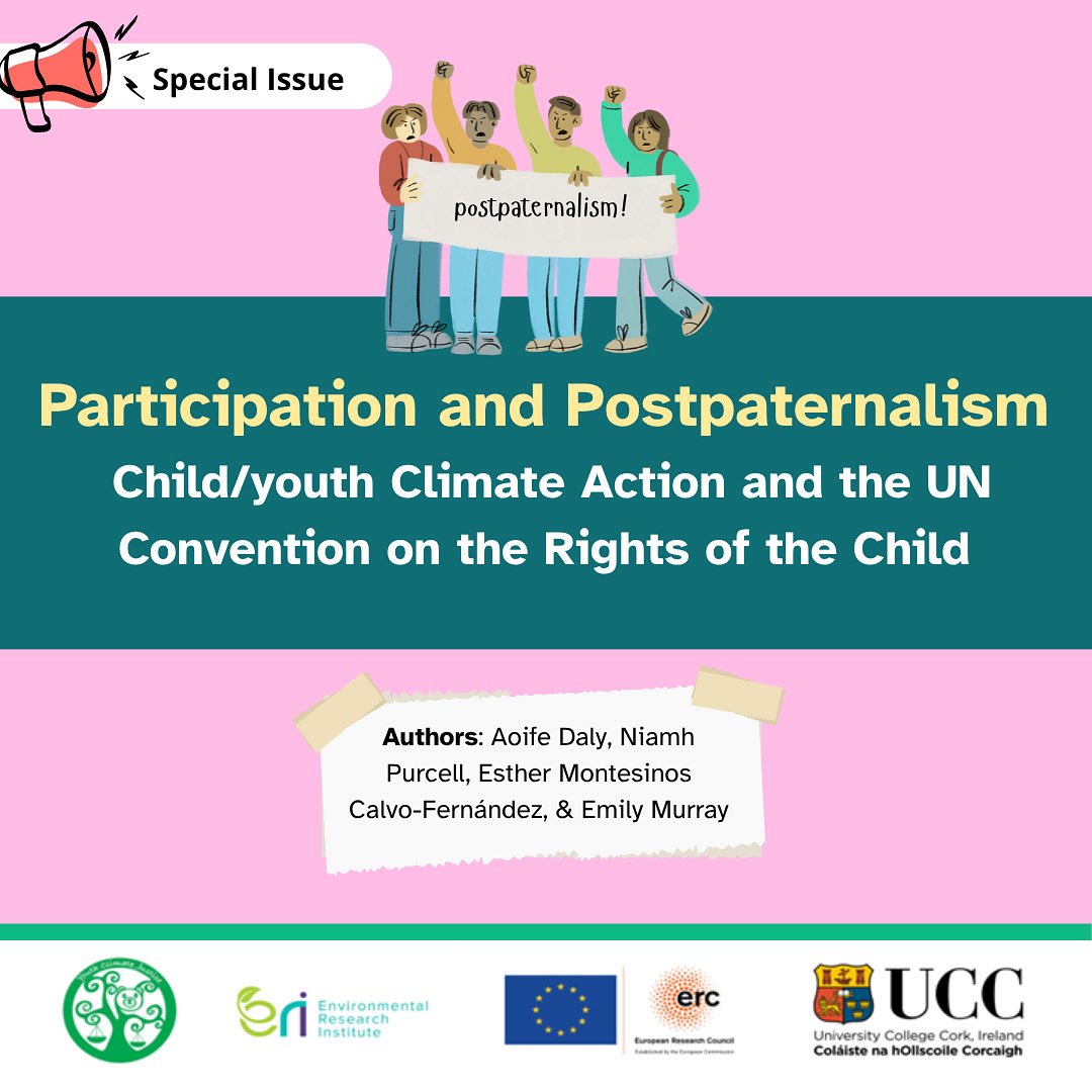 YouthClimateJ's tweet photo. One of the articles focuses on #participation and #postpaternalism! It examines different forms of child/youth #climateaction through the #UNCRC and #LundyModel concepts of space, voice, audience and influence. Check it out here 🔗 https://t.co/mnkvHlw96E https://t.co/aJlqCihOA0