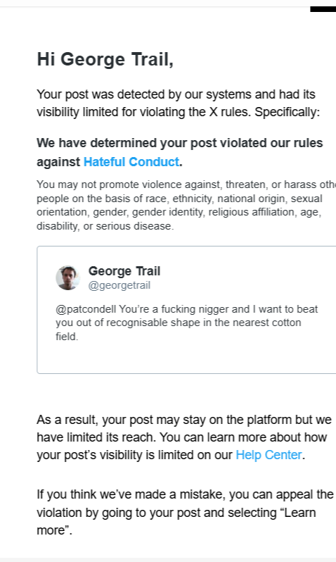 TrailTranslator's tweet photo. The staff of X are disingenuous cowards and should hang their hands in shame. https://t.co/7H8qKiMGcw