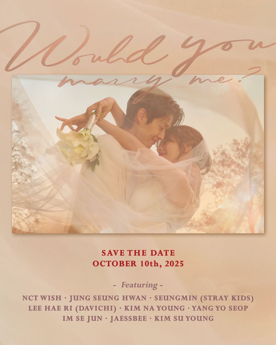 jungsominbr's tweet photo. 🎶 A SBS divulgou o line-up completo de artistas que farão parte da OST de #WouldYouMarryMe 🏠
#NCTWISH
#JUNGSEUNGHWAN
#SEUNGMIN (#STRAYKIDS)
#LEEHAERI (#DAVICHI)
#KIMNAYOUNG
#YANGYOSEOP
#IMSEJUN
#JAESSBEE
#KIMSUYOUNG
A comédia romântica terá sua estreia no dia 10 de outubro! https://t.co/bt8DbpFy7v