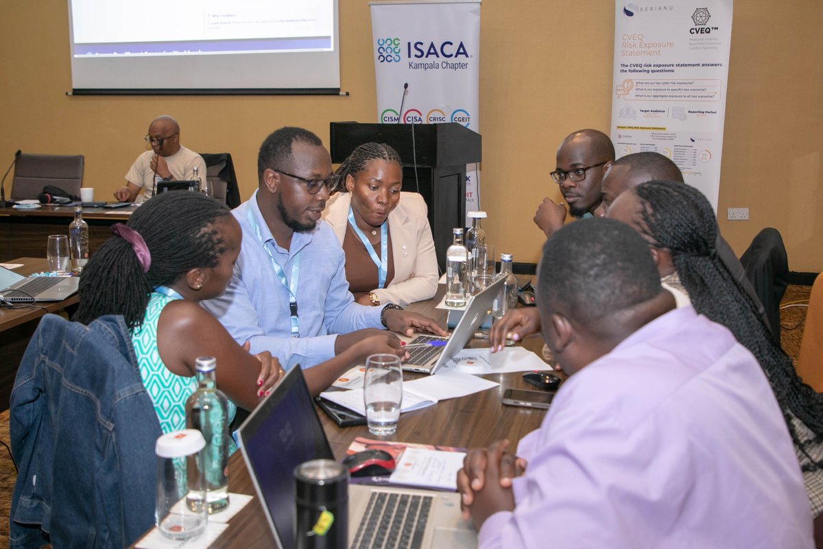 ISACAKampala's tweet photo. 🧪 Interactive Lab — Decision Assurance Mini-Dashboard

Teams are hands-on: picking 6–9 tiles (Exposure, Compliance, Resilience + optional Visibility/Maturity), adding trend arrows and one-line insights managers can read in seconds.

This is cyber assurance you can see on one page.

Facilitator: Shikoli Makatiani (Serianu — sponsor & facilitator)

#InfoSec2025 #Cybersecurity #AI #Risk #Compliance #DecisionAssurance