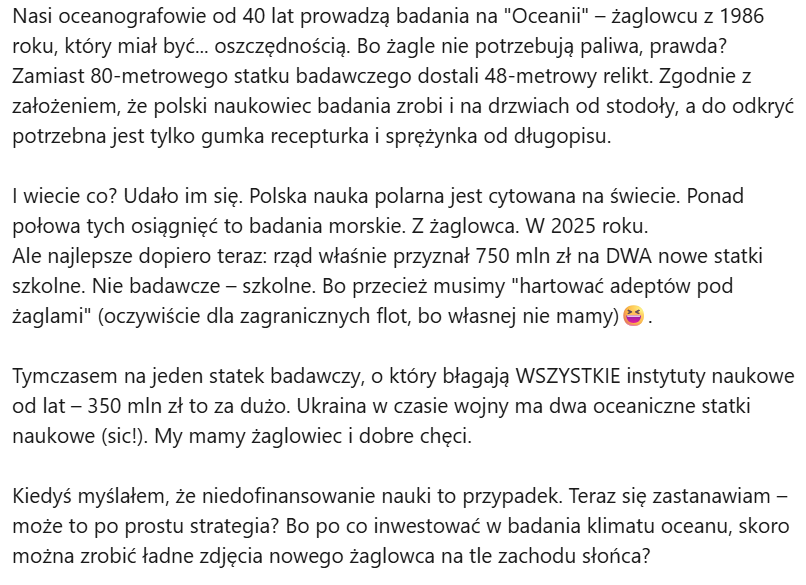 Jeszcze polska (nauka) nie zginęła. Ale wystarczy chwilę poczekać.
