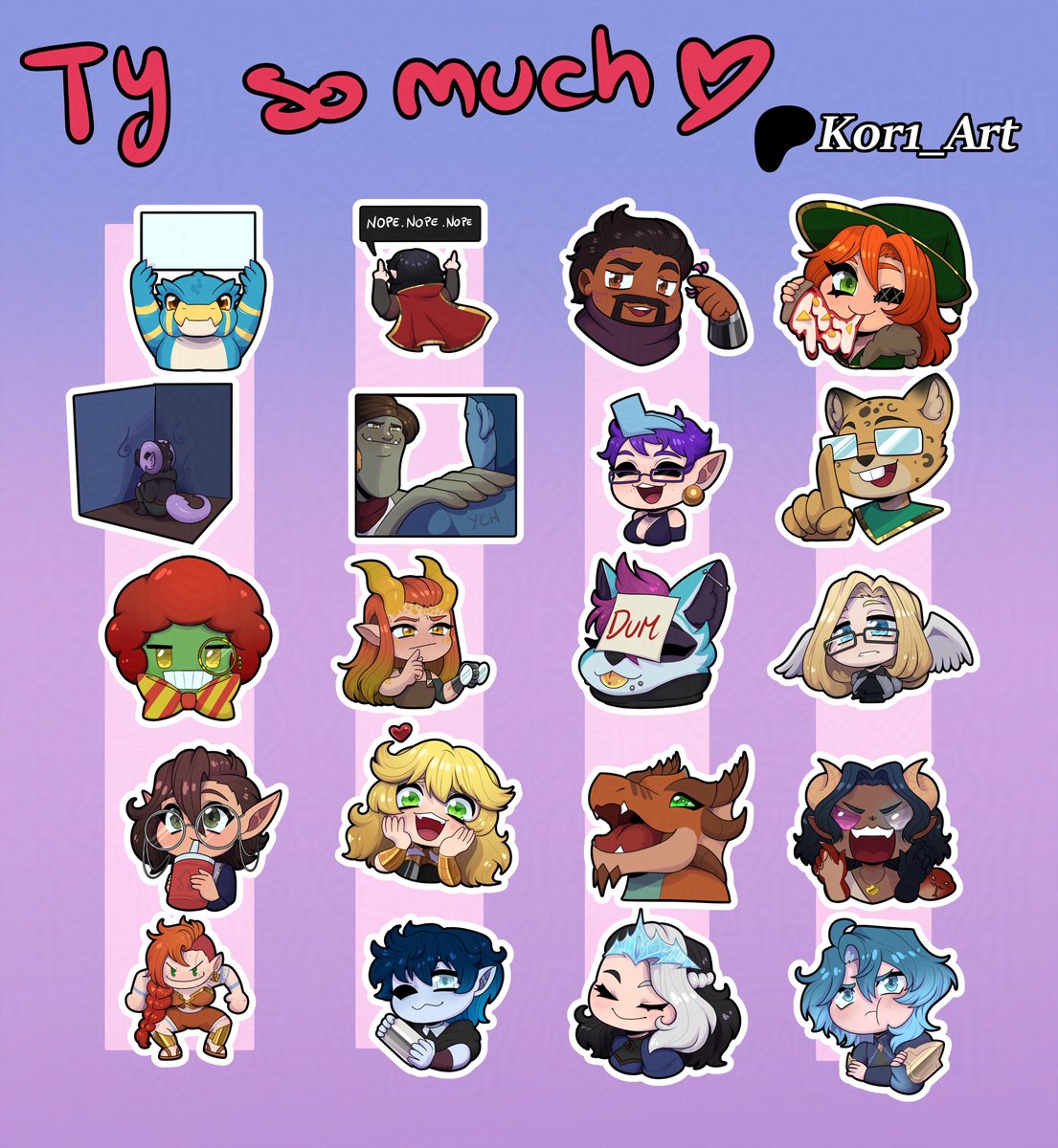 K0r1_Robit's tweet photo. New emotes for this month!
#art #emots #emoteartist https://t.co/cm86g8jOw9