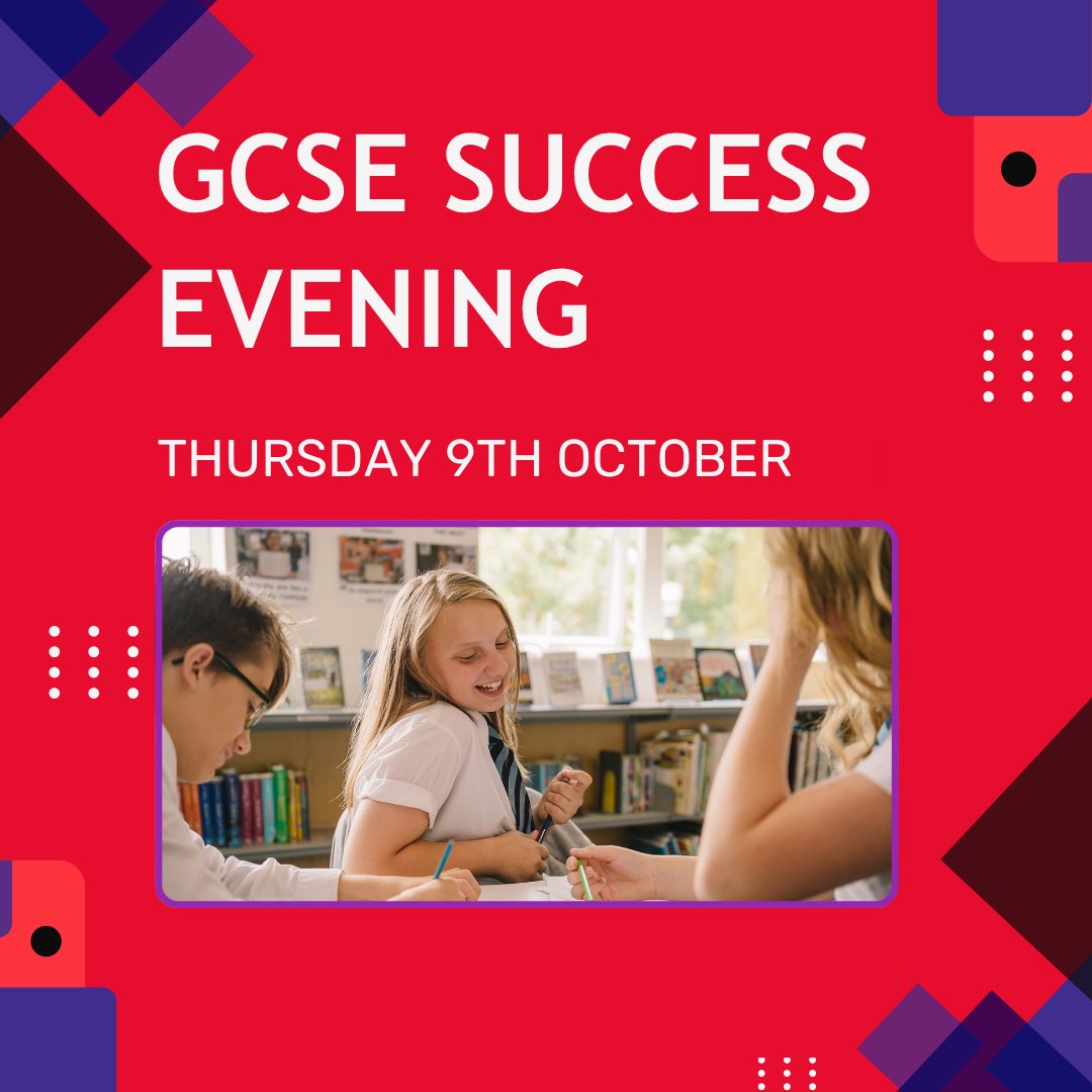 Join us for our GCSE Success and Information Evening on Thursday, 9th October 2025! It runs from 4pm-5:45pm.  Discover how to foster resilience in your studies and embrace the challenges ahead. Check your inbox for more info.🌟 #resilience