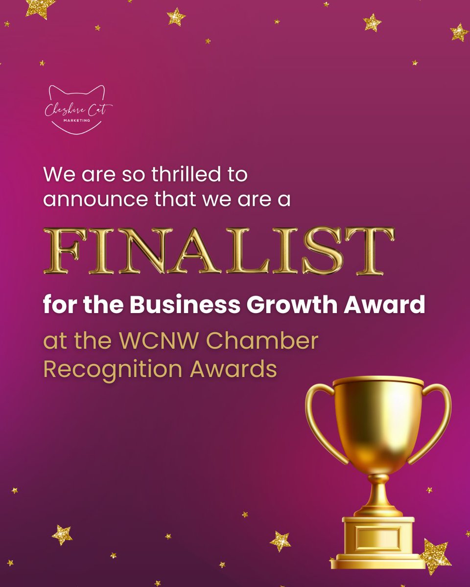 Cat_Marketing's tweet photo. We are so thrilled to announce that we have been shortlisted as a finalist for the #Business Growth Award at the WCNW Chamber Recognition Awards 2025!

Thank you to the WCNW Chamber, our incredible clients, and our brilliant team who make the magic happen every day. #WCNWAwards25 https://t.co/gehee48rZZ