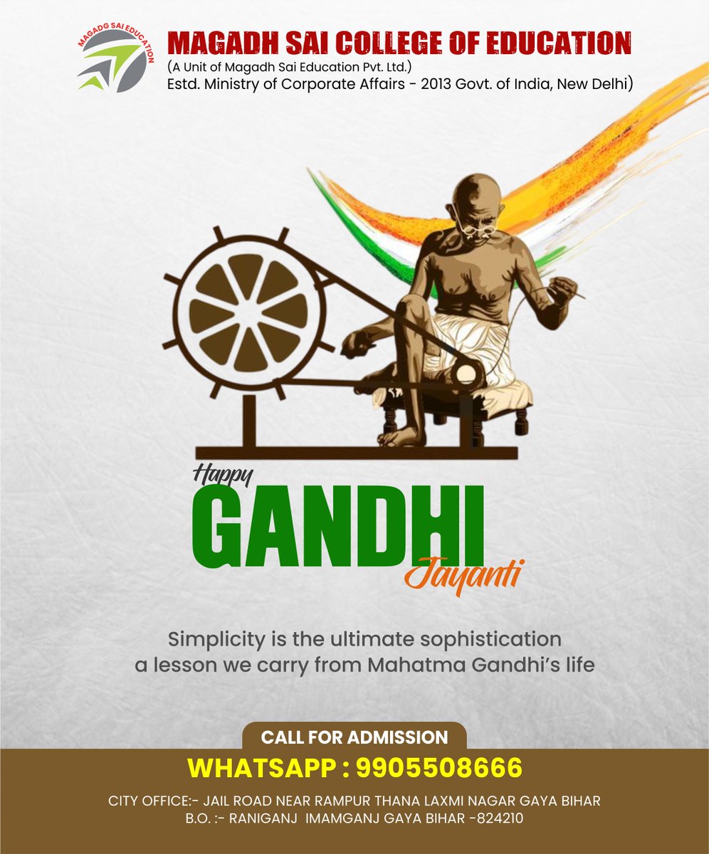 MagadhE40598's tweet image. 📖🌿 On Gandhi Jayanti, nurture young minds with values of truth, peace &amp;amp; non-violence for the future. 🌸✨🙏

#GandhiJayanti2025 #PeaceAndHarmony #TruthAndSimplicity #NonViolence #PositiveVibes