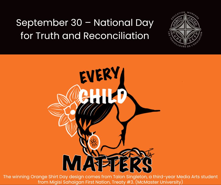 🌿✨ On National Day for Truth and Reconciliation, we honor Indigenous cultures. Let’s celebrate with stories, art, and songs. Reflect, learn, and grow in unity. 💛🧡 #TruthAndReconciliation #IndigenousVoices #CUPE #OSBCU