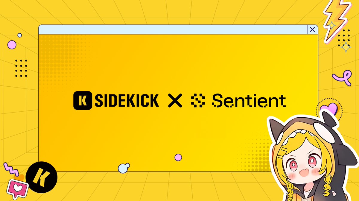 SENTIENT x SIDEKICK LABS This is an important step for the @SentientAGI  community. by partnering with sidekick labs and their streamers, sentient  chat is not only powering research and trading but also