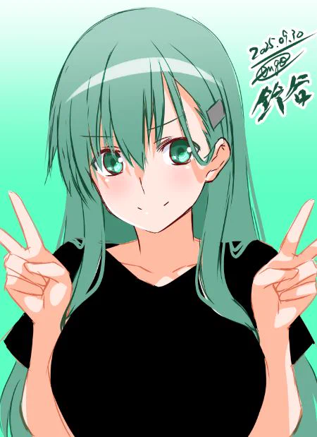 ダブルピース鈴谷 ^▽^ 今日は疲れて全然進められなかったのでラフに無理矢理色載せてフィニッシュ^^; #艦これ版深夜の真剣お絵描き60分一本勝負 #艦これ版真剣お絵描き60分一本勝負_20250930