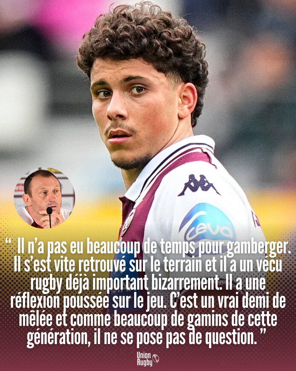 Valentin Hutteau vu par Christophe Laussucq, coach de la défense à l'<a href="/UBBrugby/">Union Bordeaux Bègles</a> 

📻 Propos rapportés par RMC Sport
#Iloveubb