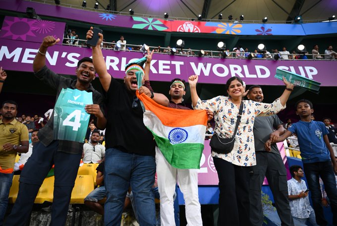 A spectacle to soak in as fans turn up in huge numbers for the CWC25 opener 😍