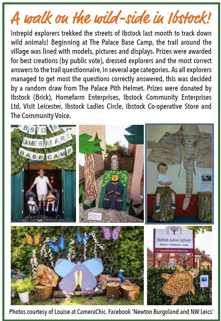 🦁🐘🦋 Wild things spotted in Ibstock!
From jungle trails to giant butterflies, locals turned the village into a wildlife wonderland for the latest community trail. Kids dressed up, prizes were won, and the Palace Pith Helmet made a return!