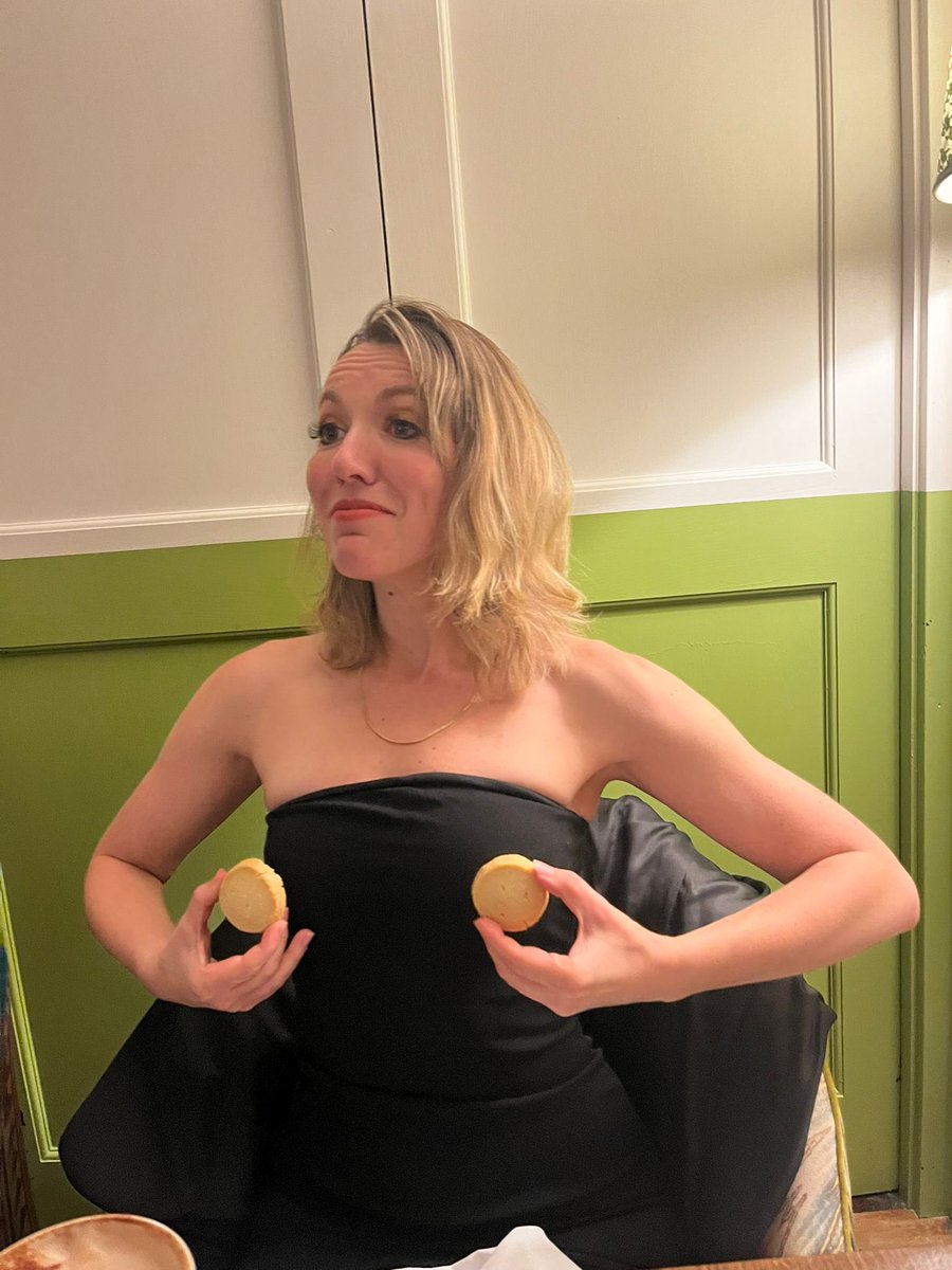 Picture 1:
See? I can be a classy lady,

Picture 2:
Check out my nipple biscuits!!
