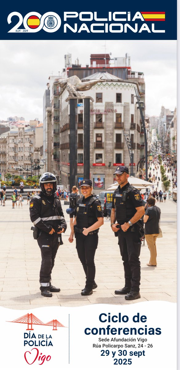 Policía Nacional (@policia) on Twitter photo 👮♂️Ya tenemos todo preparado en #Vigo para la segunda jornada del ciclo de conferencias que estamos celebrando por el #DíaDeLaPolicía💙
🕓 A partir de las 17:00
📍En la sede de la <a href="/Afundacion_org/">Afundación</a>
Hoy haremos un repaso por los 200 años de nuestra Unidad de Caballería🐴👮♂️ y 👮♂️Ya tenemos todo preparado en #Vigo para la segunda jornada del ciclo de conferencias que estamos celebrando por el #DíaDeLaPolicía💙
🕓 A partir de las 17:00
📍En la sede de la <a href="/Afundacion_org/">Afundación</a>
Hoy haremos un repaso por los 200 años de nuestra Unidad de Caballería🐴👮♂️ y
