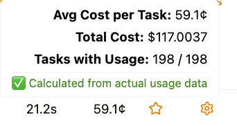 Claude Sonnet 4.5 is extremely powerful and extremely expensive.

Just running our simplest eval suite once costed ~120 USD with an average of ~60 cents per task.

With latest Gemini-2.5-Flash the same costs 10 USD.