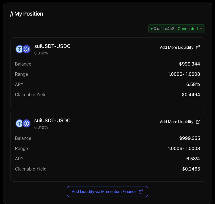 저도 인증에 참여합니다!!
<a href="/MMTFinance/">MomentumⓂ️Ⓜ️T</a> 
대--갓--투님이 진행하는 이벤트 놓칠 수 없지요?

수이 dex중에 1등으로 평가받는 모멘텀! 사실 잘 몰랐었는데요.
이번 기회에 유동성도 제공하고, 여러 혜택도 받을 수 있다고 하니 주저없이 참여하게 되네요.

TGE까지 남은 기간 야핑도 열심히 하고, Bricks
