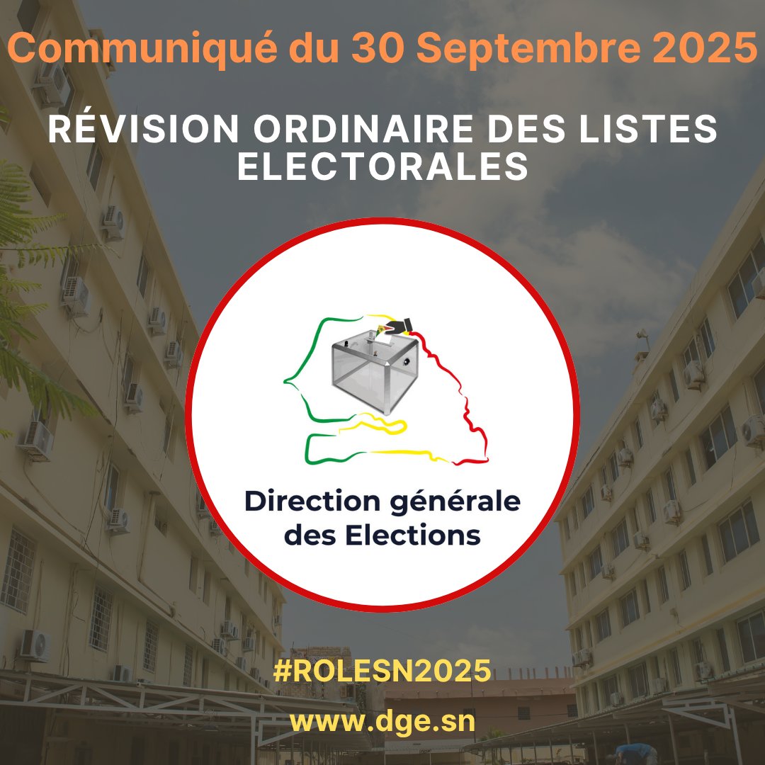 Direction Générale des Elections - Sénégal tweet media