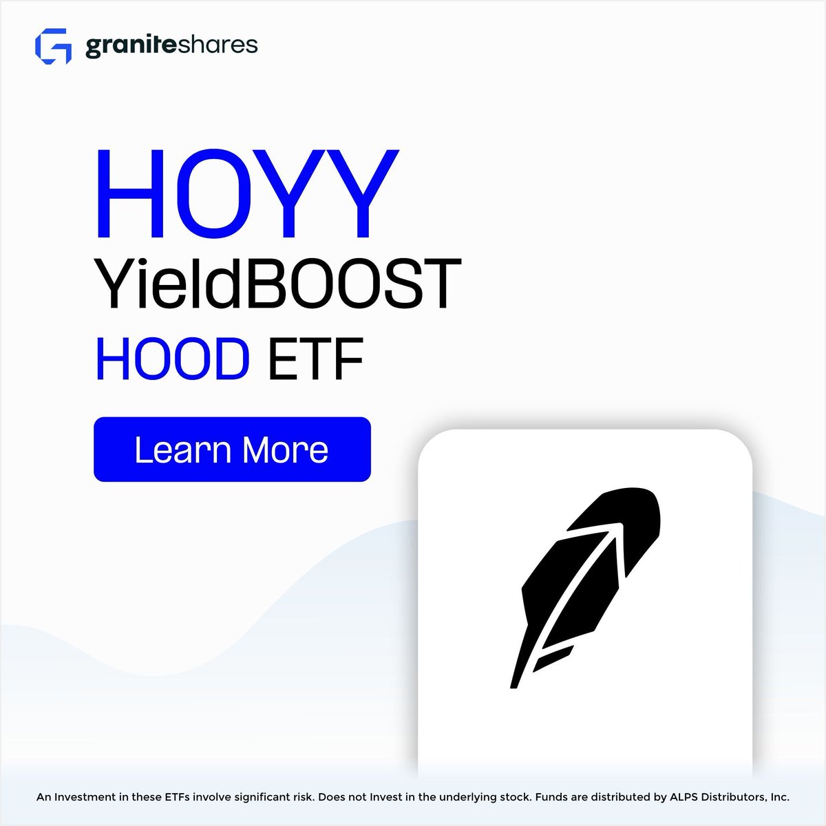 GraniteShares expands its YieldBOOST ETF suite with the launch of:
HOYY - GraniteShares YieldBOOST HOOD ETF: graniteshares.com/institutional/…

HOYY is designed to seek potential Weekly income by selling put options on 2x leveraged HOOD
ETF.
#GraniteShares #YieldBOOST #YieldBOOSTETFs #HOOD