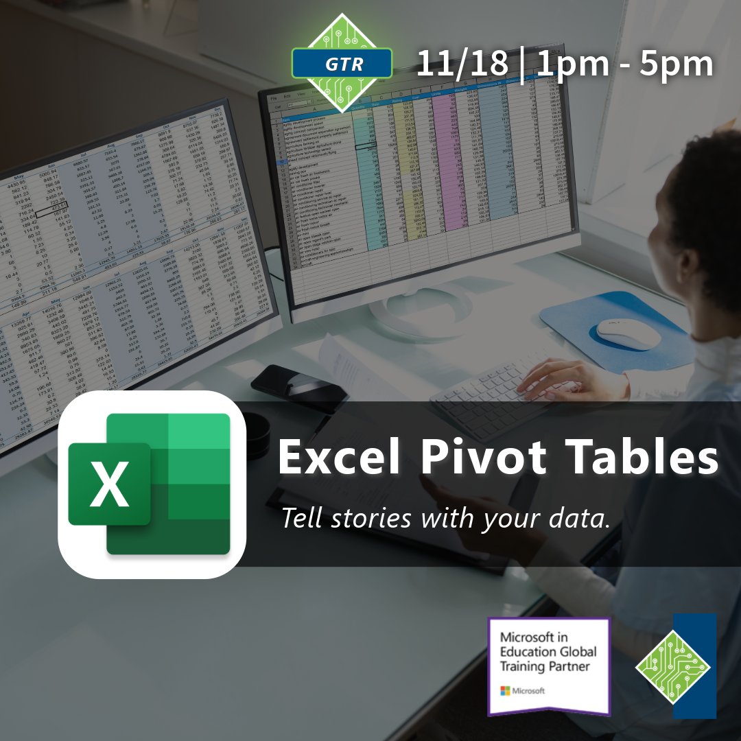 tcworkshop's tweet image. Learn to organize, filter & analyze data like a pro—plus create PivotCharts for visual impact.
Next class: 11/18
tcworkshop.com/pages/course-d…
#ExcelTraining #PivotTables #DataAnalysis #MicrosoftExcel #Upskill #WorkplaceSkills