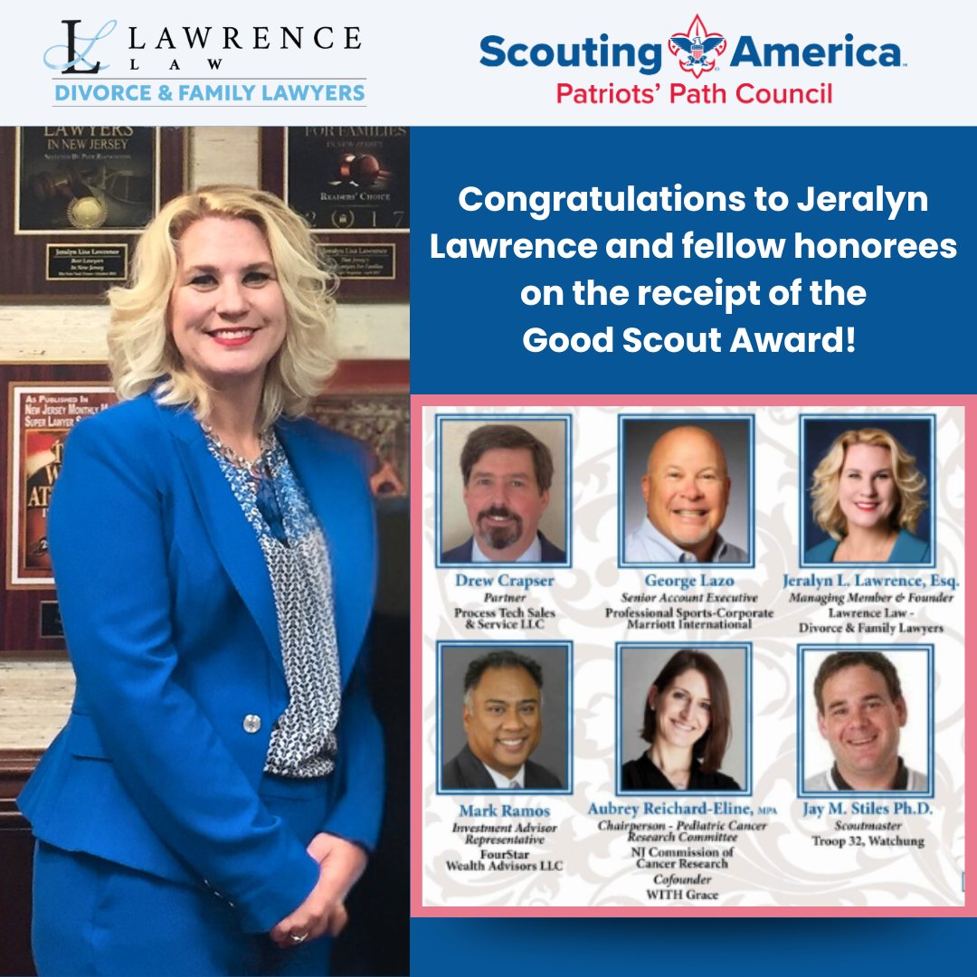 JeralynLaw's tweet image. Congratulations to Jeralyn Lawrence and fellow honorees on the receipt of the Good Scout Award!🌟😁

The Good Scout award honors those that have made an effort to make the Watchung Hills area a great place to live and work. ❤️💙

#lawlawfirm #GoodScout #Watchung #Community